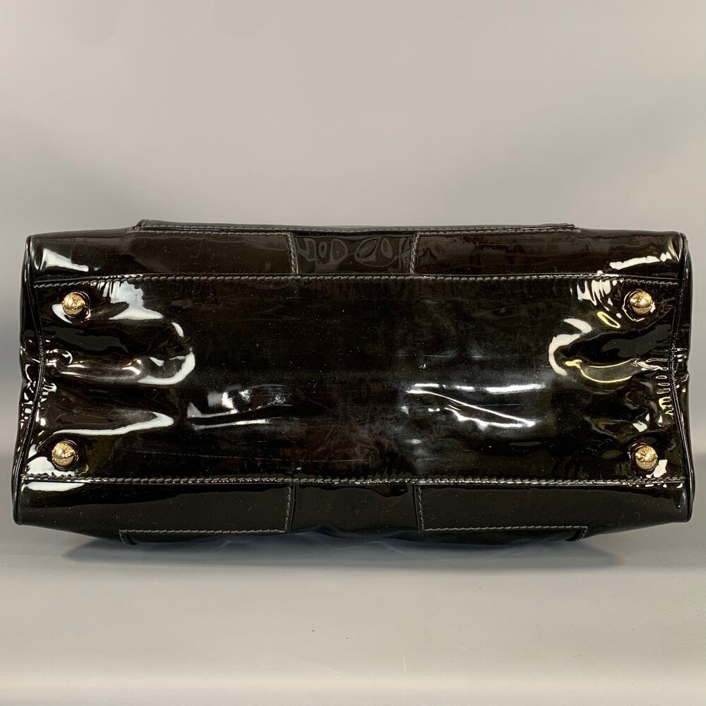 Dolce & Gabbana Black Gold Polyurethane Satchel Handbag One Size - Picture 5 of 10